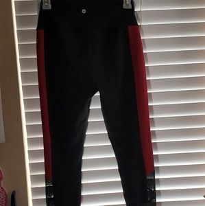 Black and red workout leggings